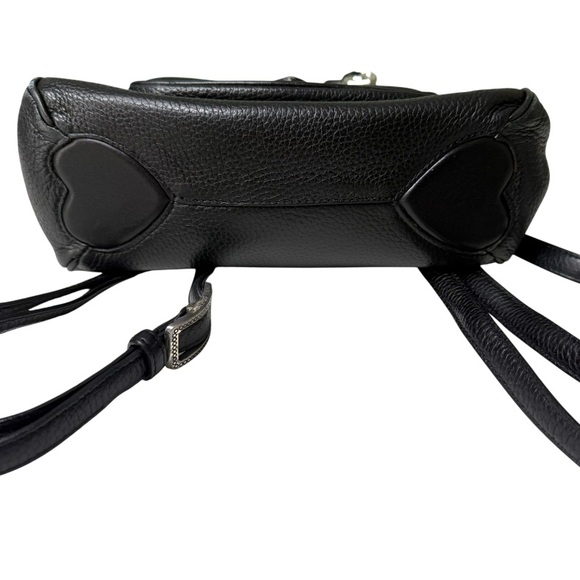 Brighton Donatella Leather Black Croc Embossed Backpack Purse Travel Work Bag - Picture 7 of 15